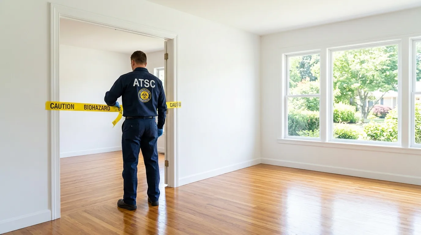 Certified biohazard cleanup crew performing Decomposition Cleanup in Bowleys Quarters